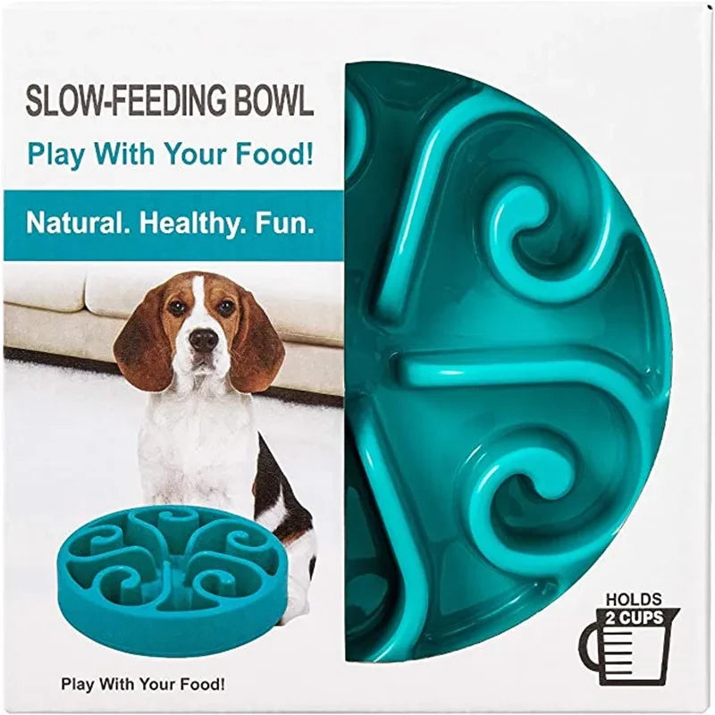 Anti-Gulping Slow Feeder Dog Bowl