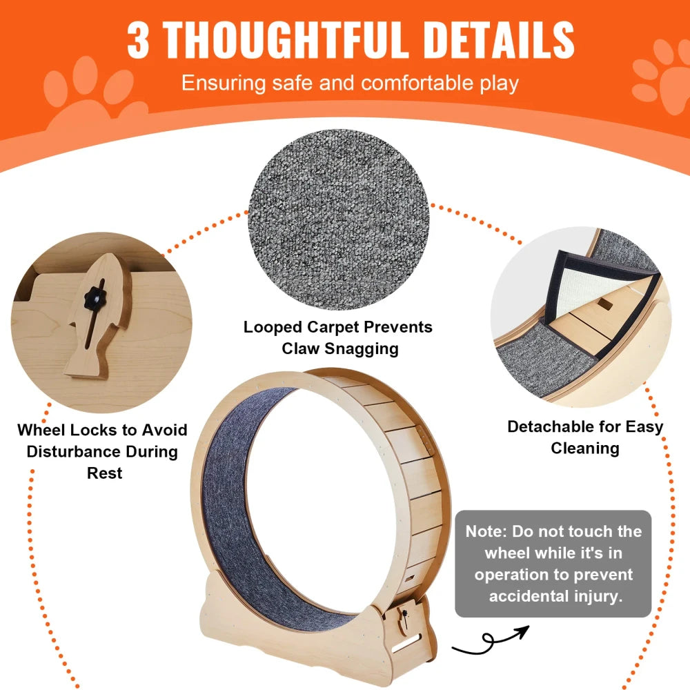 Wooden Cat Exercise Wheel