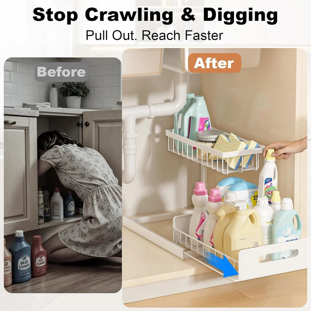 L-Shaped Under Sink Organizer