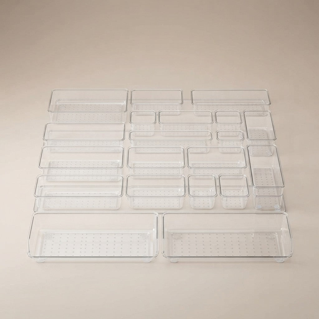 Vtopmart Clear Plastic Makeup Drawer Organizer Set